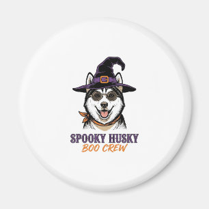 Imán Camiseta de Husky de Halloween Bruja Perro Gráfica