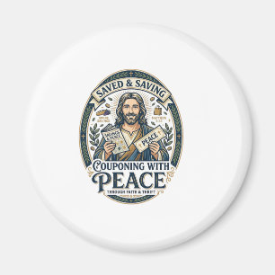 Imán Camiseta de Jesús Cupón Ahorro Frugal Diseño Basad