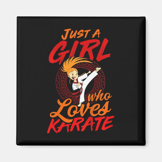 Imán Camiseta de karate para niñas (Frente)