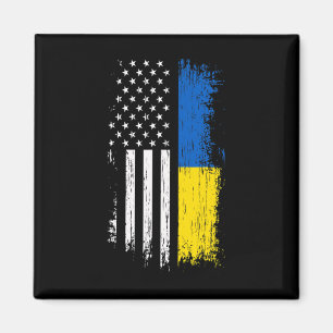 Imán Camiseta de la bandera estadounidense ucraniana -