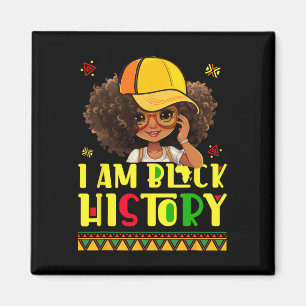 Imán Camiseta de la historia negra de niños mujeres soy