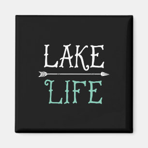 Imán Camiseta de la vida en el lago Pesca Navegación Ve