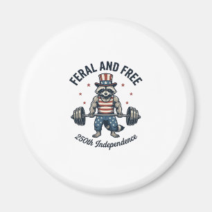 Imán Camiseta de levantamiento de pesas de mapache patr