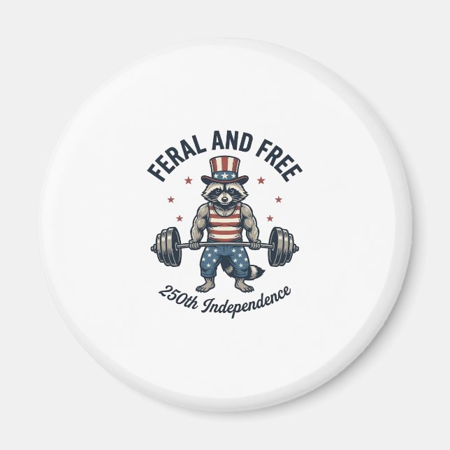 Imán Camiseta de levantamiento de pesas de mapache patr (Frente)