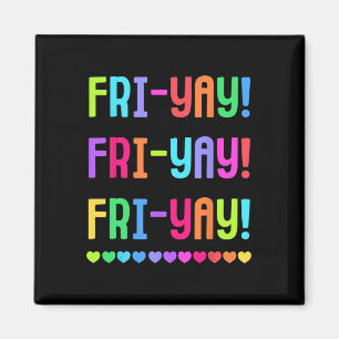 Imán Camiseta de maestro Friyay Feliz Fri-yay Amantes d