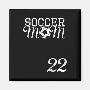 Imán Camiseta de mamá de fútbol número 22 jugador favor