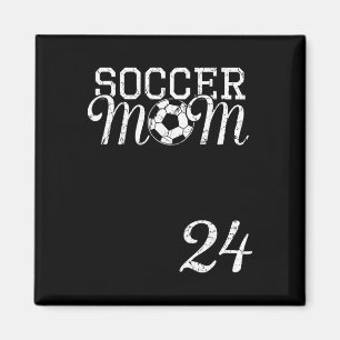 Imán Camiseta de Mamá de Fútbol Número 24 Jugador Favor