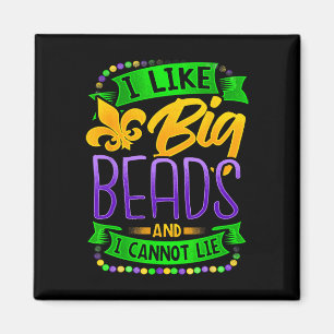 Imán Camiseta de Mardi Gras Me gustan los collares gran