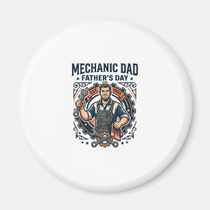Imán Camiseta de mecánico del día del padre Dad diverti