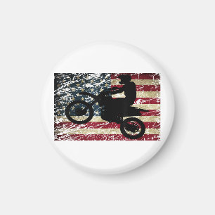 Imán Camiseta de motocross Dirt Bike USA bandera americ