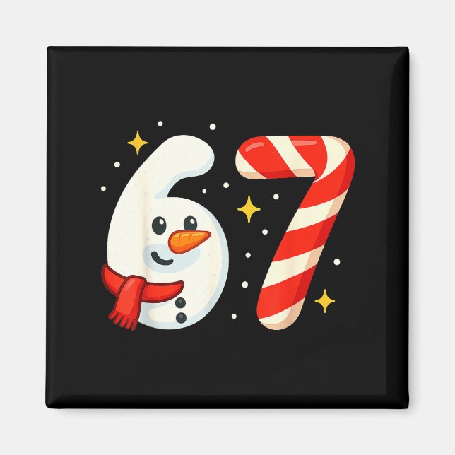 Imán Camiseta de Navidad 6 7 Meme 67 Seis Siete Muñeco  (Frente)