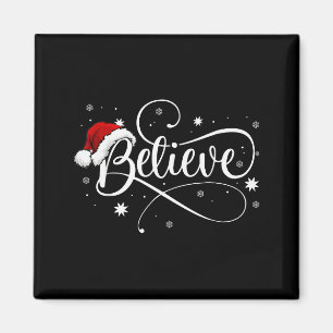 Imán Camiseta de Navidad - Cree Santa Claus Cree en Chr