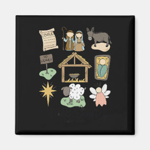 Imán Camiseta de Navidad Cristiana Natividad Xmas Histo