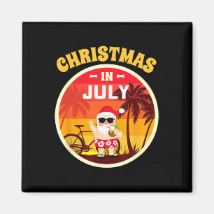 Imán Camiseta de Navidad en Julio Vacaciones de Verano