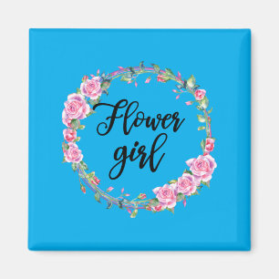 Imán Camiseta de niña de flores Niñas Boda Coincidente 