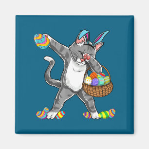 Imán Camiseta de niño con gato conejo conejito Pascua