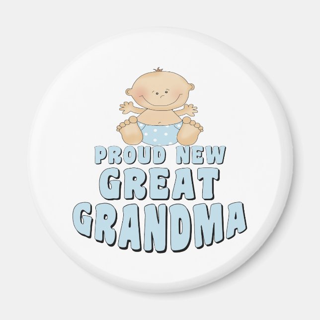 Imán Camiseta de orgullosa nueva bisabuela (Frente)