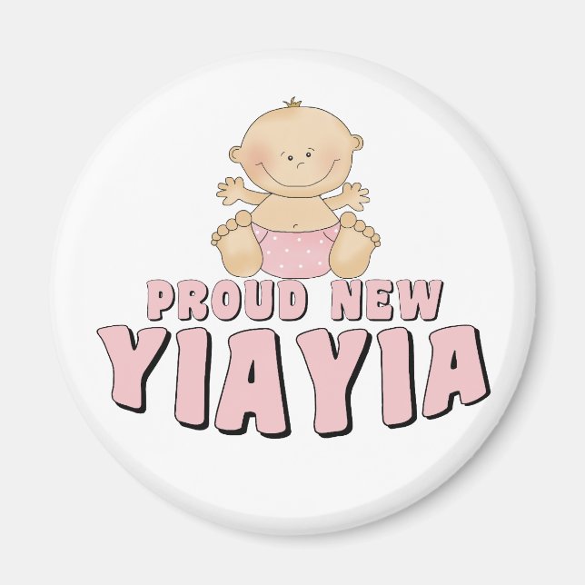 Imán Camiseta de orgullosa nueva YiaYia (Frente)