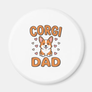 Imán Camiseta de Papá Corgi Grabado Vintage Amante de l