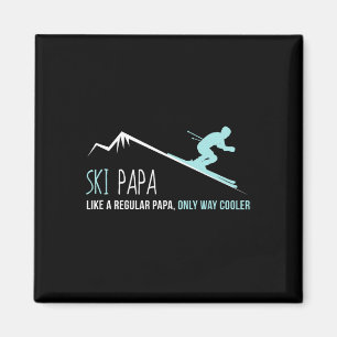 Imán Camiseta de Papá Esquí, Regalo Divertido y Lindo d