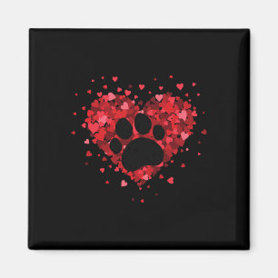 Imán Camiseta de pata de perro y gato del día de San Va