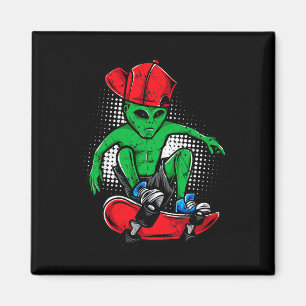 Imán Camiseta de patinador alienígena creyente de ovnis