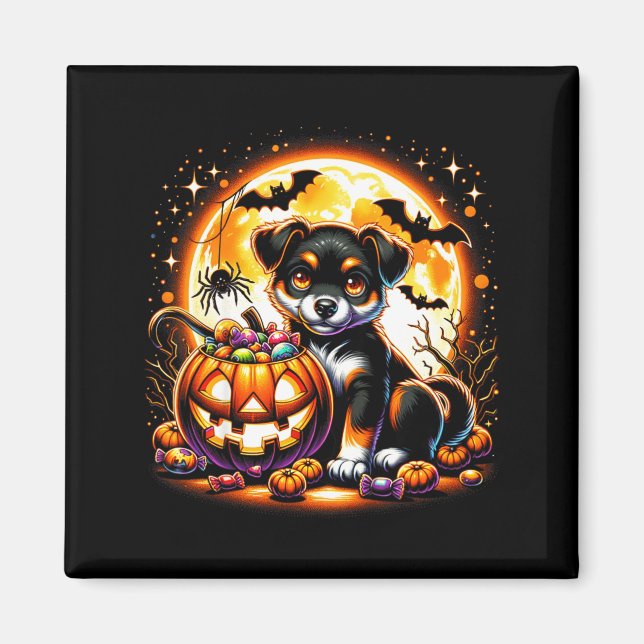 Imán Camiseta de perro cachorro de Halloween4 (Frente)