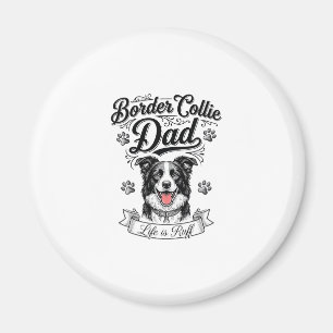 Imán Camiseta de perro de grabado vintage Border Collie