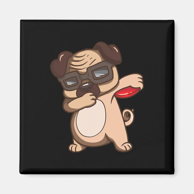 Imán Camiseta de perro pug de Disc Golf para niños Rega (Frente)