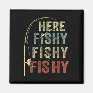 Imán Camiseta De Pesca Acá-Oscura De Las Mujeres Papis