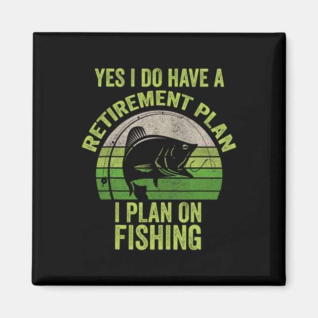 Imán Camiseta De Pesca Graciosa Retirada Para Hombres (Frente)