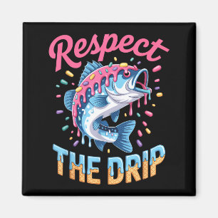 Imán Camiseta de pesca para niños Respect The Drip Drip