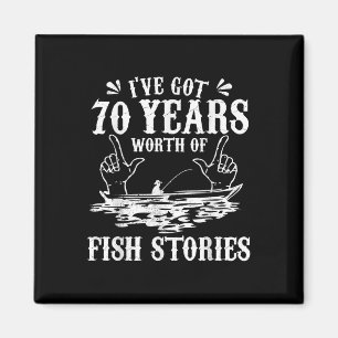 Imán Camiseta de pescador divertida para el 70 cumpleañ