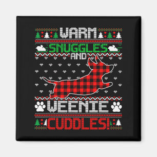 Imán Camiseta de pijama de Navidad Weenie Weiner fea de