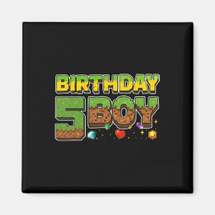 Imán Camiseta De Píxeles De Niño De Cumpleaños Divertid