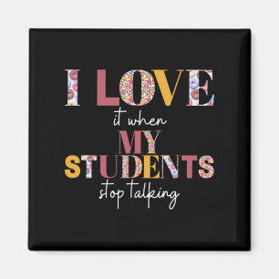 Imán Camiseta de profesor: Me encanta cuando los estudi