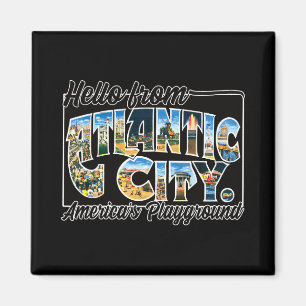 Imán Camiseta de recuerdo vintage de Atlantic City Nj