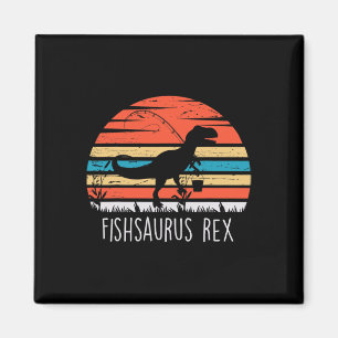 Imán Camiseta de regalos de pesca para niños Fishsaurus