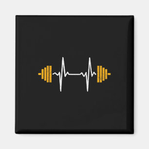 Imán Camiseta de ritmo cardíaco de levantamiento de pes