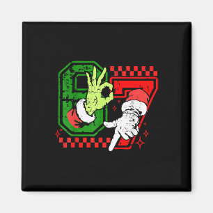 Imán Camiseta de señal de mano de Navidad Seis Siete 6