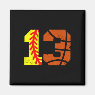 Imán Camiseta de Softll Sketll Número 13 Cumpleaños Div