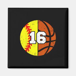 Imán Camiseta de Softll Sketll Número 16 Cumpleaños Div