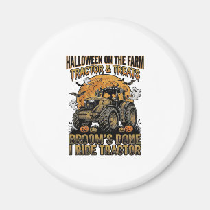 Imán Camiseta de Tractor de Halloween Divertida Bruja d
