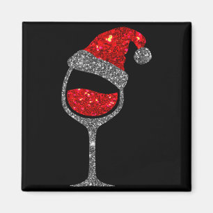 Imán Camiseta de vino de Navidad - Gl de vino tinto som