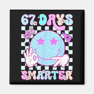 Imán Camiseta del 67º día de escuela 67 días más inteli