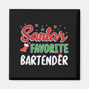 Imán Camiseta del Bartender Favorito de Santa Fiesta Na