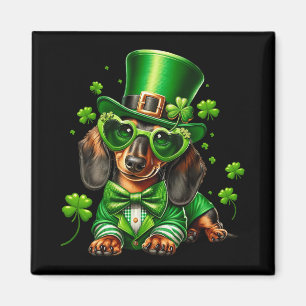 Imán Camiseta del perro Dachshund día de San Patricio W