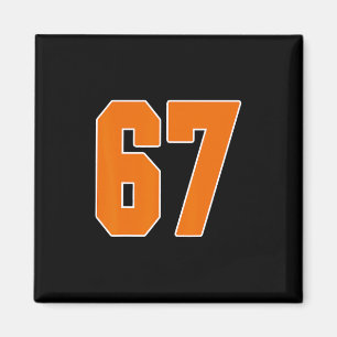 Imán Camiseta Deportiva Naranja Número 67 Uniforme Juga