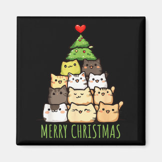 Imán Camiseta divertida de amor por gatos en Navidad _