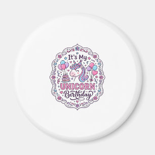 Imán Camiseta divertida de cumpleaños de unicornio Unic